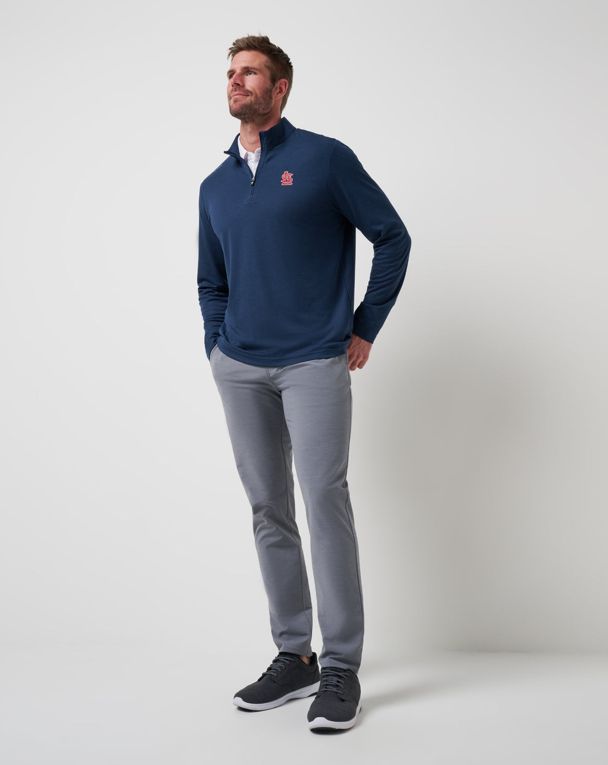 Travis Mathew Outlets St Louis Cardinals Time To Tailgate Quarter Zip Men|New