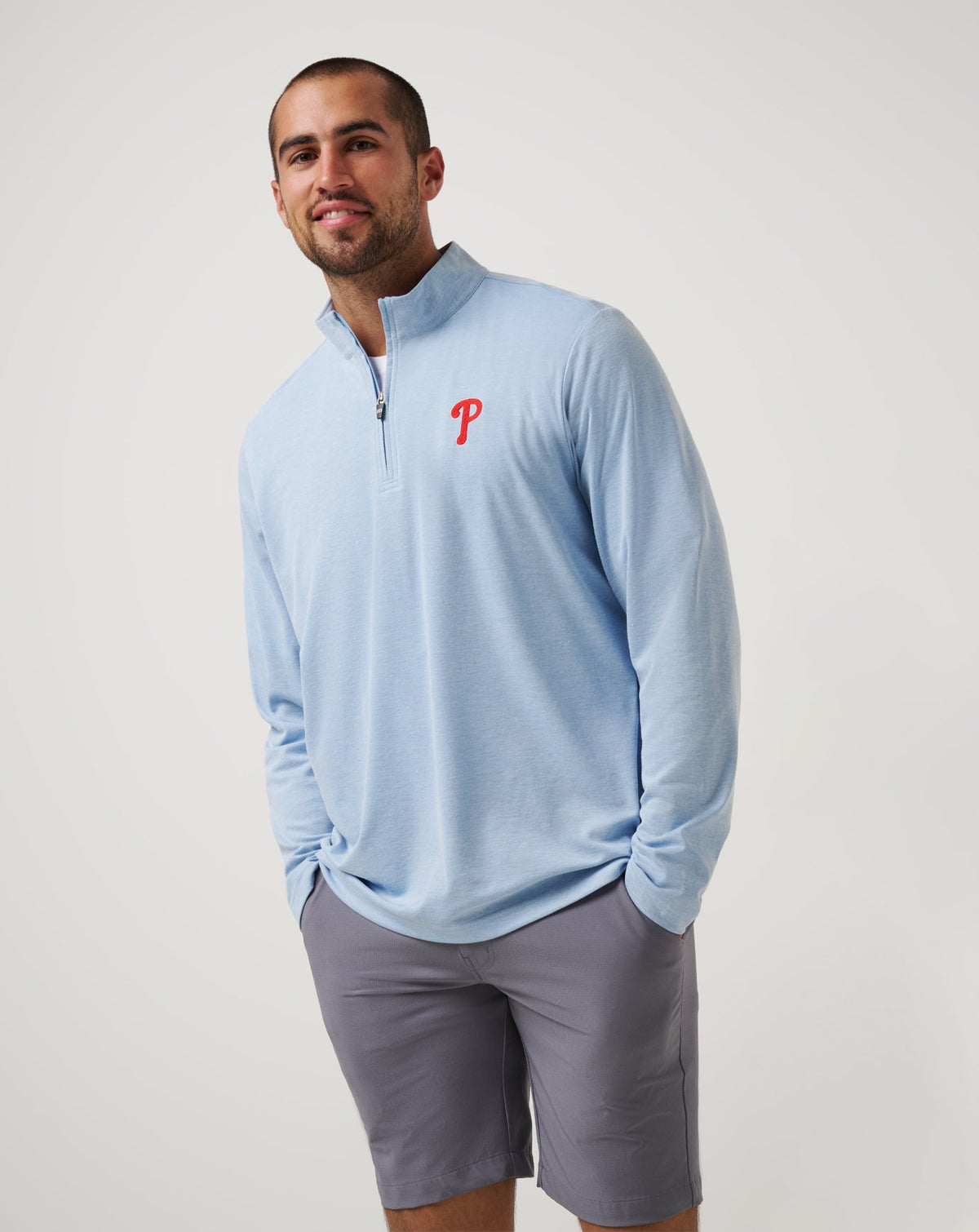 Travis Mathew Online Philadelphia Phillies Time To Tailgate Quarter Zip Game Day|New