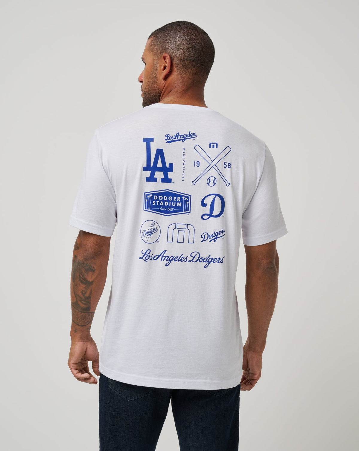 Travis Mathew Sale Los Angeles Dodgers Friendly Rivalry Tee Men|Game Day|New