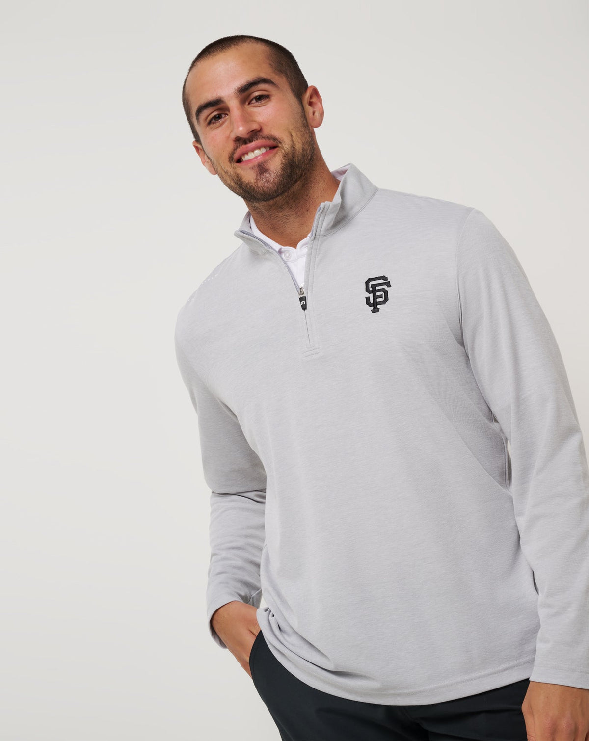 Travis Mathew Online San Francisco Giants Time To Tailgate Quarter Zip Men|New