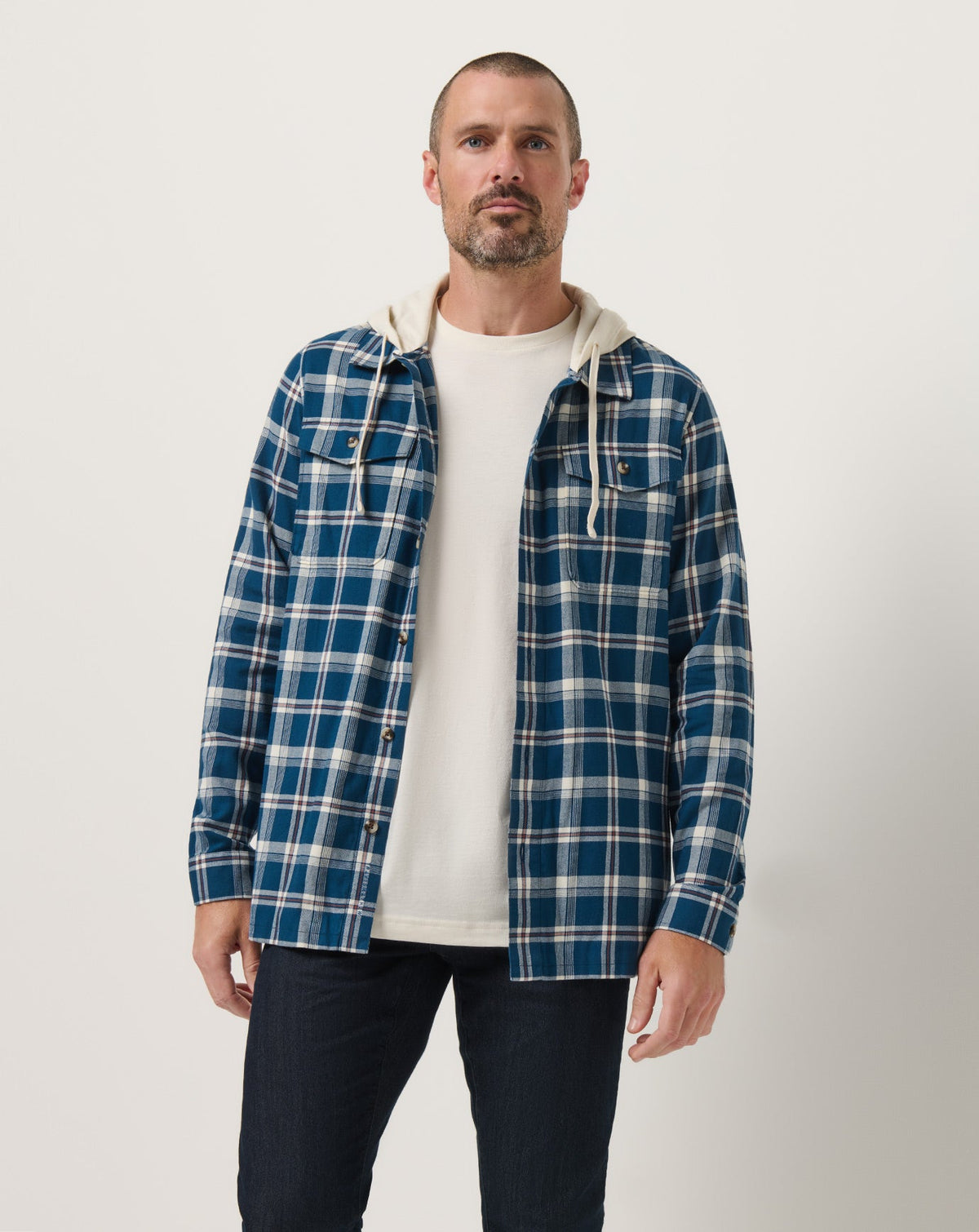 Travis Mathew US Cloud Flannel Hooded Button-Up Men