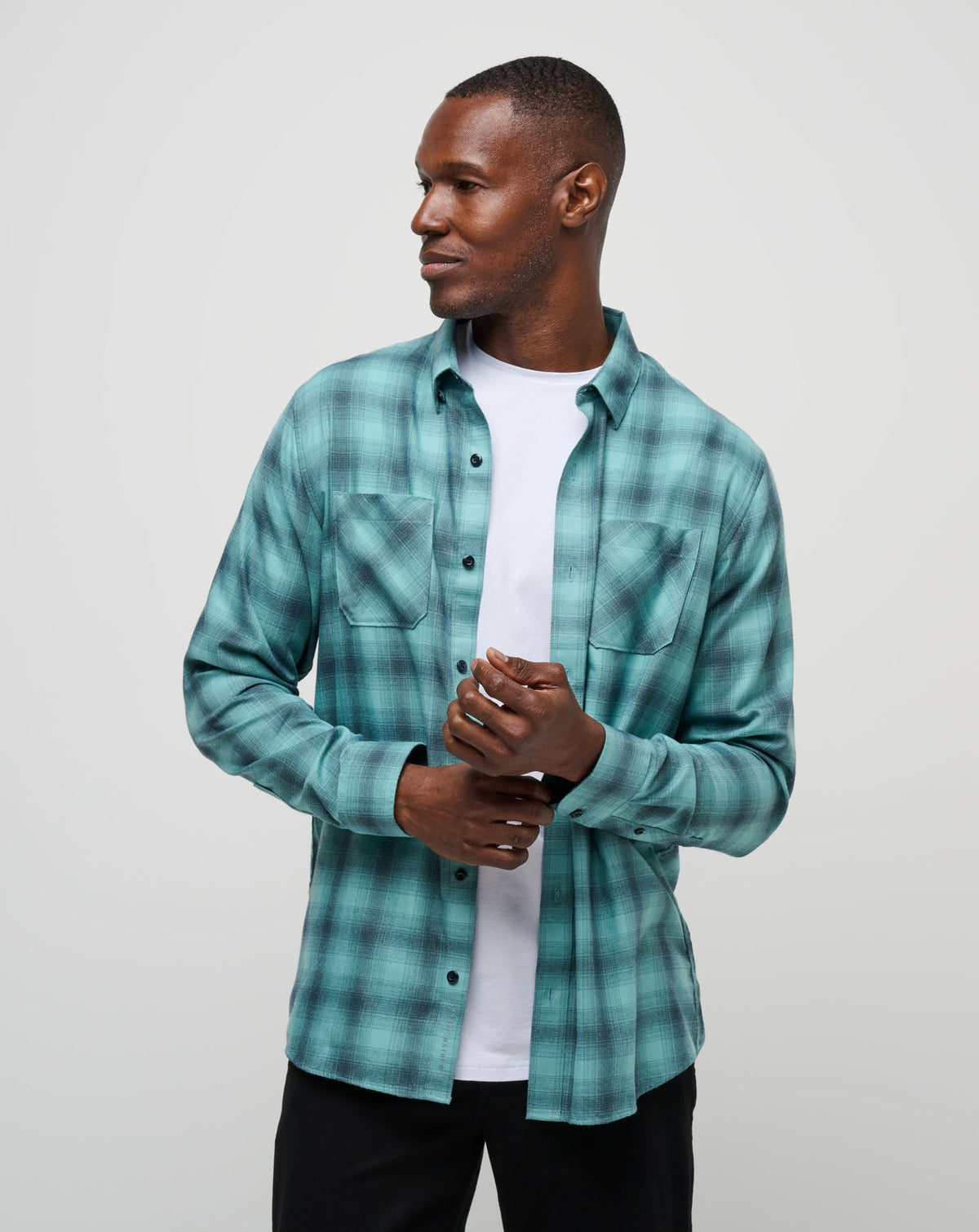 Travis Mathew US Cloud Flannel Plaid Button-Up Men