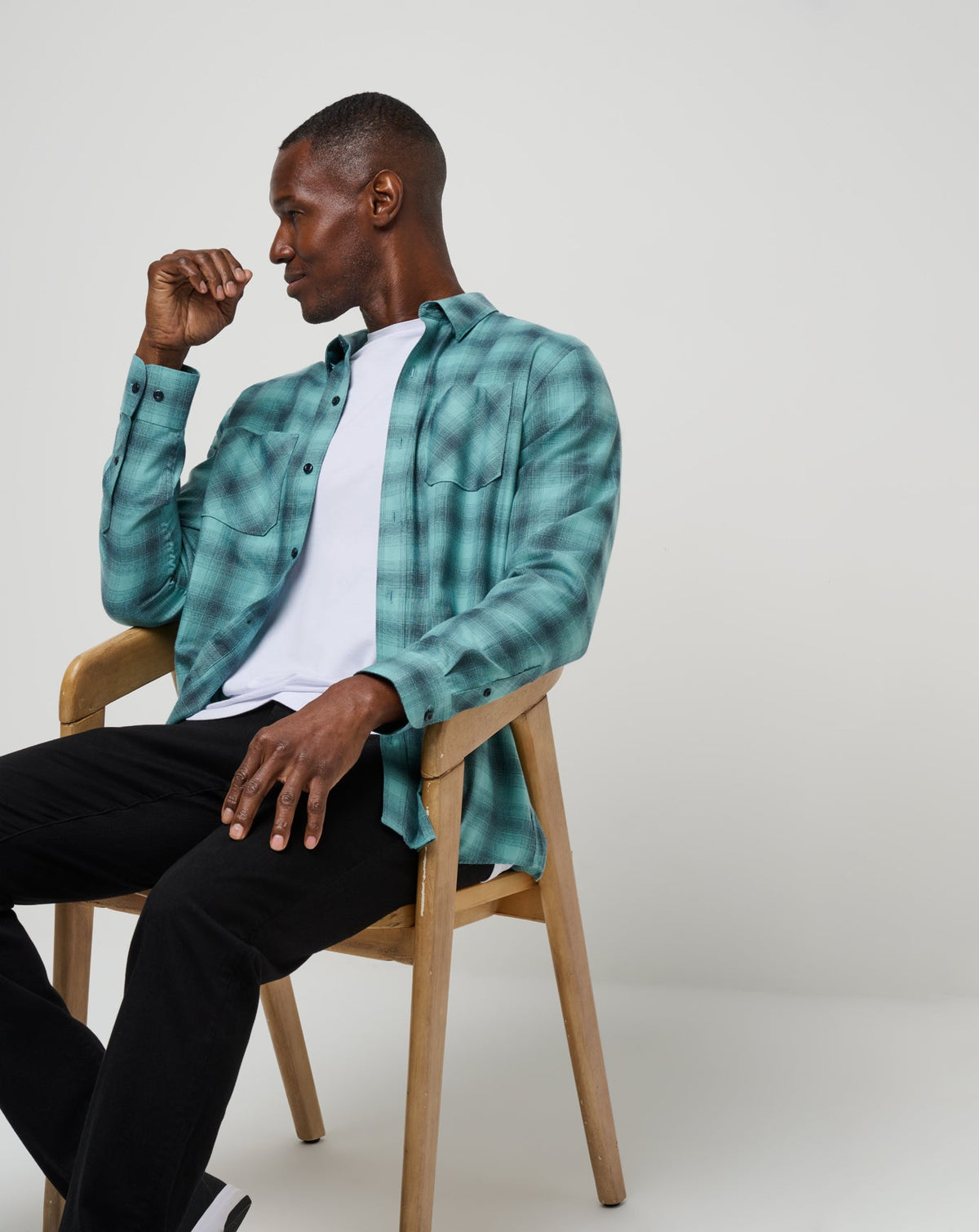 Travis Mathew US Cloud Flannel Plaid Button-Up Men