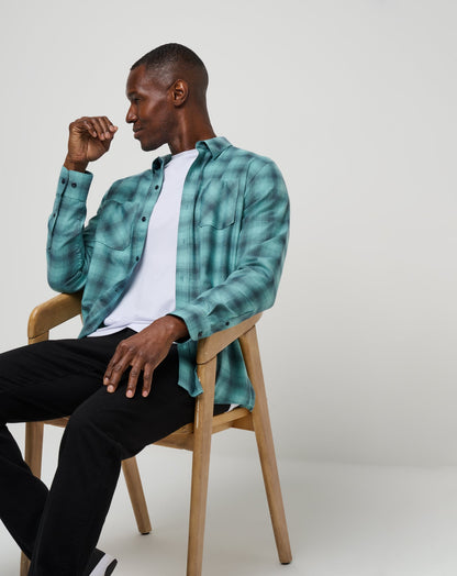 Travis Mathew US Cloud Flannel Plaid Button-Up Men