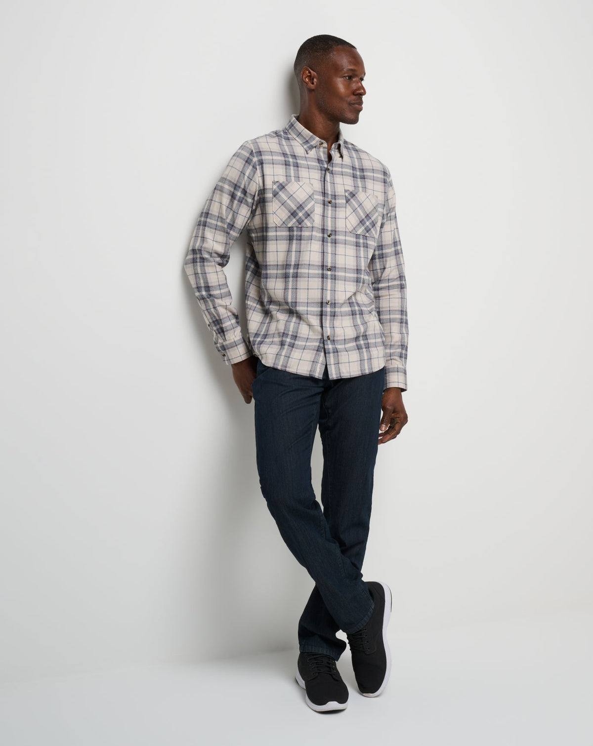 Travis Mathew US Cloud Flannel Plaid Button-Up Men