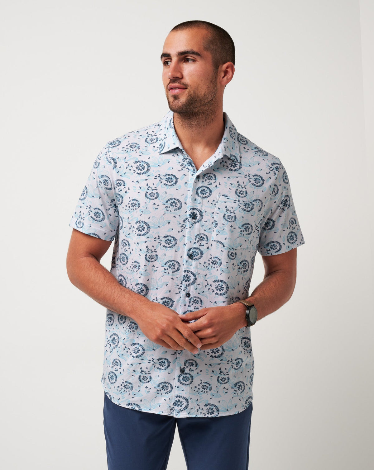 Travis Mathew Online Knit Flourish Button-Up Men