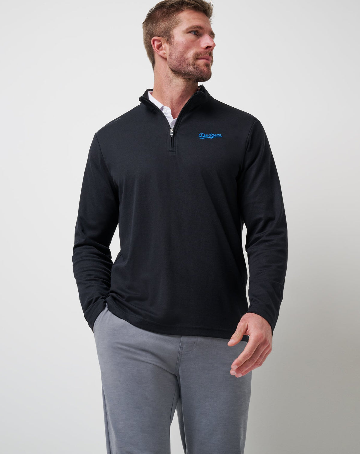 Travis Mathew For Sale Los Angeles Dodgers Time To Tailgate Quarter Zip Game Day|New