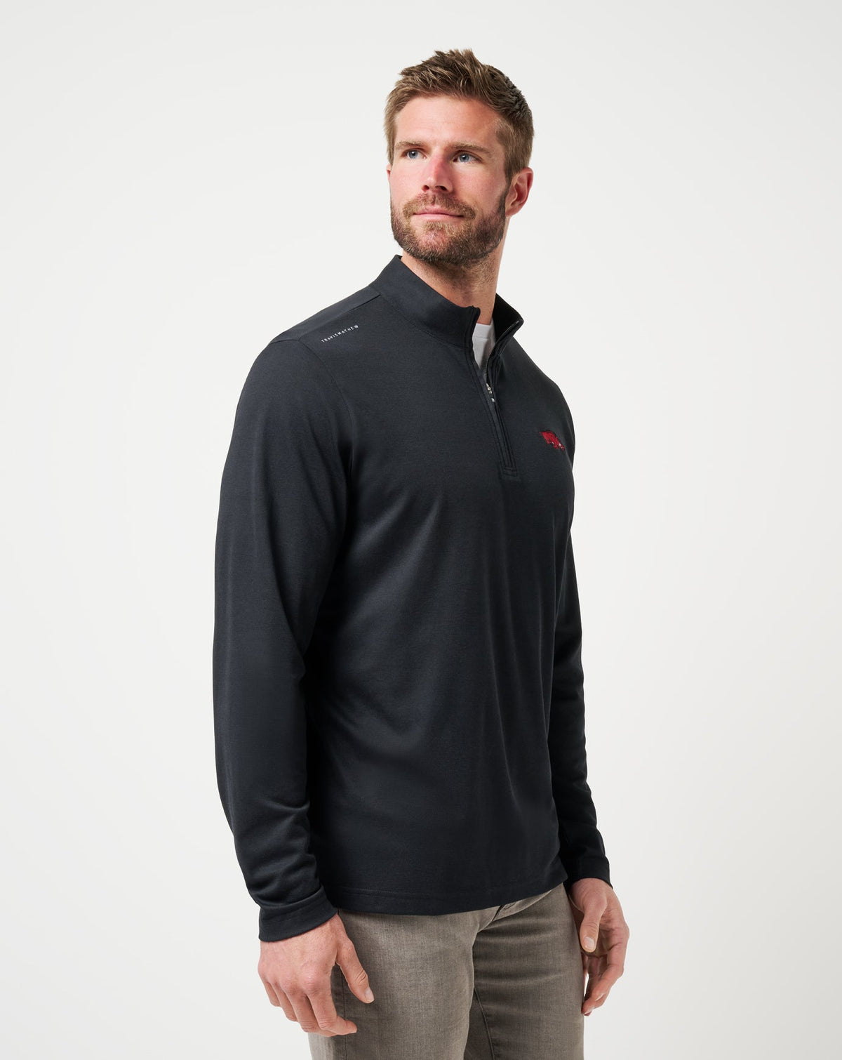 Travis Mathew Online Arkansas Time To Tailgate Quarter Zip Game Day|New
