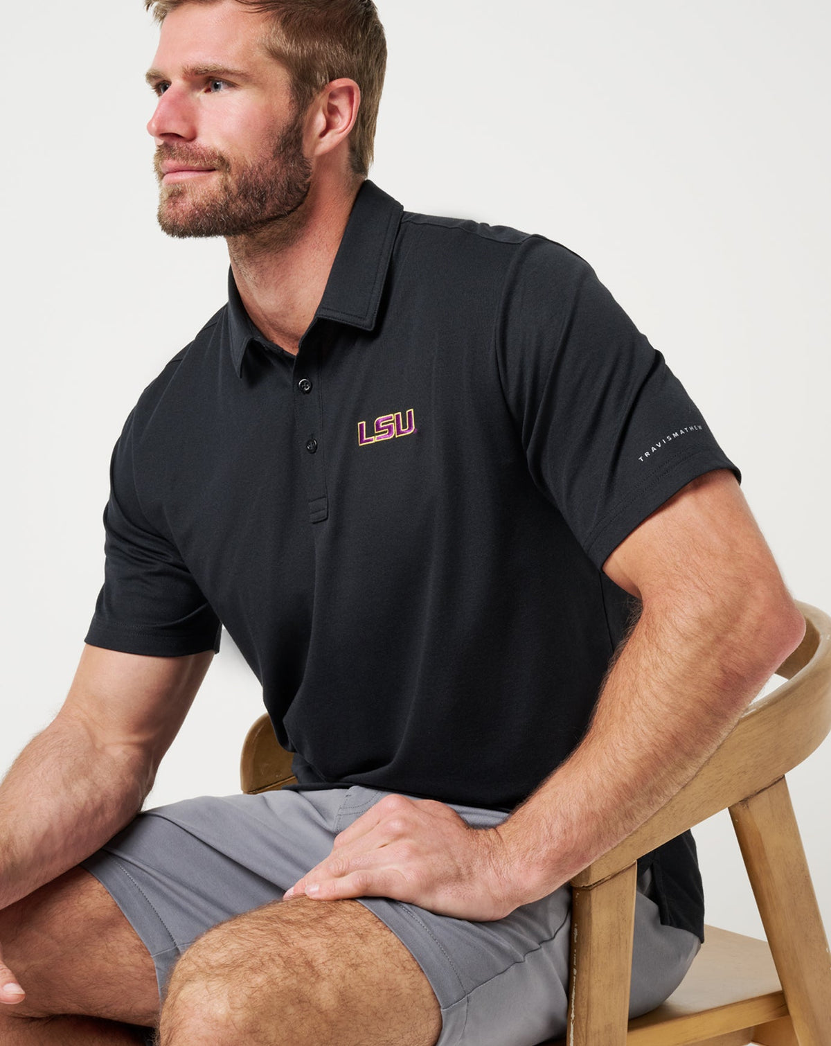 Travis Mathew Discount LSU School Pride Polo Game Day|New